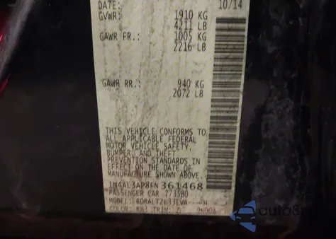 2015 Nissan Altima 2.5 Sl z USA, uszkodzony, nr VIN 1N4AL3AP8FN361468